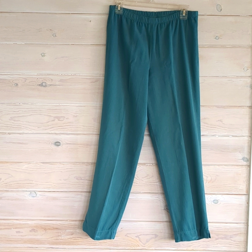 Hot Cotton VTG Stretch Pull-On Pants SM Y2K Straight Leg Green Eclectic Grandpa